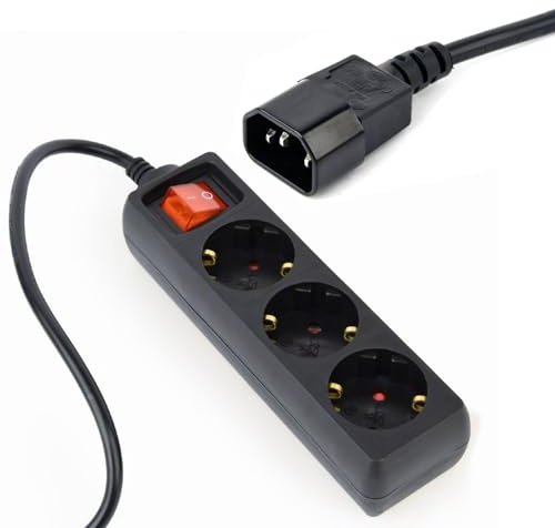 3 Fach Schuko 2 Polig Europäische Buchsen Strom Umschalter & C13 IEC UPS