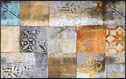 wash+dry Fußmatte, Tilea 75x120cm, innen und außen, waschbar, Braun