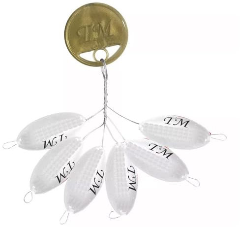 Trout Master Pilotkugeln zum Forellenangeln Rugby Pilots Oval, Größe:16x32mm, Farbe:White