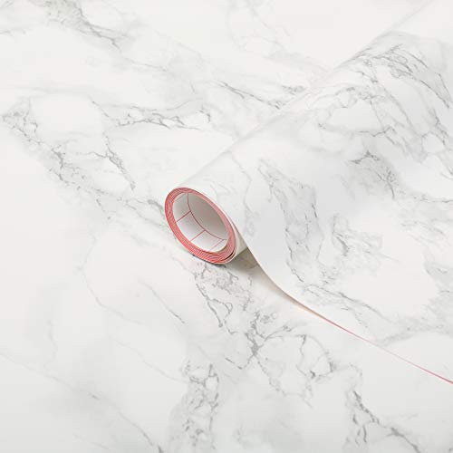 Vinyl Warehouse 5m x 67.5cm d-c-fix White/Grey Marble Sticky Back Vinyl Furniture Wrap 200-8095