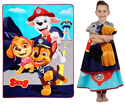 Franco Kinder-Bettwäsche, superweiche Plüsch-Micro-Raschel-Decke, 157,5 x 228,6 cm, Paw Patrol