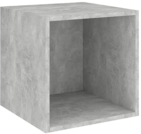 vidaXL Wandschrank Wandregal Hängeregal Bücherregal Regal Schrank Schweberegal Würfelregal Dekoregal Wandboard Betongrau 37x37x37cm Holzwerkstoff