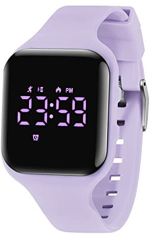 BEN NEVIS Digital Kinderuhr Mädchen-Sports Outdoor Wasserdicht Armbanduhr mit LED-Licht,Wecker,Stoppuhr,Datum,Fitness Tracker Uhr mit Schrittzähler,Distanz-Silikon Armband Lila