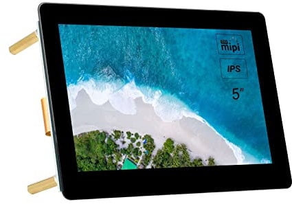 5 Zoll Touchscreen für Raspberry Pi DSI LCD IPS Bildschirm 800×480 Kapazitives Touch Display Unterstützt Raspberry Pi 4B 3B+ 3A+ 3B 2B B+ A+ Kompatibel mit RasPi OS/Ubuntu/Kali/WIN10 IoT/Retropie