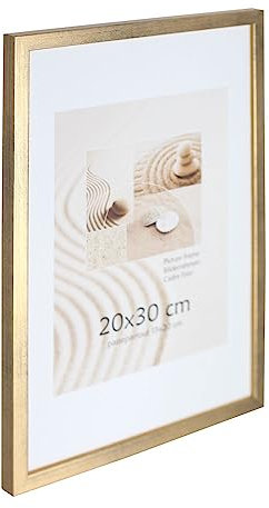 Holz Bilderrahmen Plexi Foto Rahmen Collage Wanddeko Poster S111: Farbe: Gold | Format: 20x30