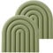 monomono Aesthetic & Colorful Silicone Trivets for Hot Pots and Pans, Pot Holders, Modern Heat Resistant Mats for Countertop, Hot Pads, Multi-Purpose Trivet Mat, Spoon Rest, Set of 2 (Muted Green)