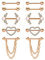 Mayhoop 14G Brustwarzenpiercing Nippelpiercing Nippel Bar Nippel Ring Nippel Piercing Chirurgenstahl Herz Diamant Kisse Me Nippel Piercing Schmuck für Damen Rosegold 5 Paar
