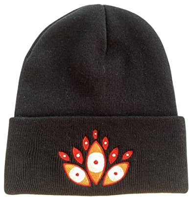 ASVP Shop Amphibia Darcy Beanie, bestickt, Schwarz, Schwarz