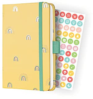SIGEL J4318 Wochenkalender Jolie 2024, Rainbow Butter, ca. A6, gelb, Hardcover, Gummiband, Stiftschlaufe, Einstecktasche, 174 Seiten, aus nachhaltigem Papier, Terminplaner