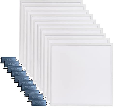 Brightex, 10X led Ceiling Panel Lights 48w 4320 Lumen 600x600mm Square Tiles Flat Ultra Slim Office Shop Company Cool White with Driver