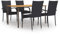 Yolola Poly Rattan Gartenmöbel Set für 4 Personen - Lounge möbel Outdoor Gartengarnitur Sitzgruppe Sitzgarnitur Sitzgruppe Gartenaus Stapelstühlen & Esstisch - Sitzgruppe - Schwarz