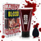 immetee Faux Sang, SFX Fake Blood Gel,Sang de stade coagulé Halloween, Halloween Coagulated Stage Blood, Maquillage de Vampire.(55g+éponges)
