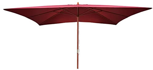 Décoshop26 Parasol de Jardin 3x4m rectangulaire Polyester/Bois 6kg Bordeaux 04_0003825