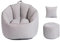 Lazy Sitzsack-Stuhlbezug, Sessel aus ultraweichem Teddy-Stoff, (ohne Füllstoff), Kürbis-Optik, weicher, hochwertiger, Stopfbarer Sitzsack-Stuhlbezug, auslaufsicherer Möbelschutz,Grau