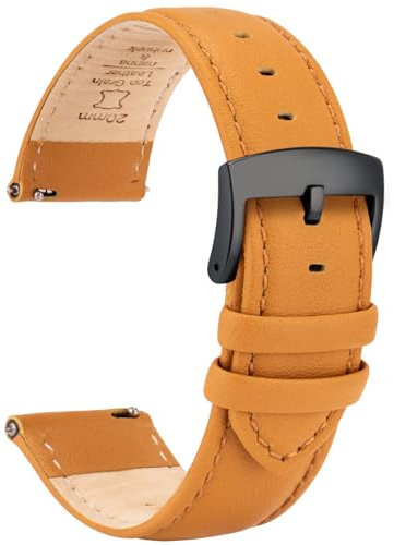 OTTOODY Leder Uhrenarmband 22mm-16mm mit Schnellverschluß, Elegantes Ersatz Armband für Damen & Herren - für Uhr & Smartwatch