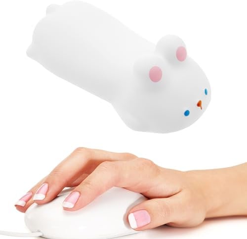 Cute Wrist Support Keyboard,Small Rabbit Wrist Rest, Soft Memory Foam Keyboard Wrist Rest Small Lightweight Portable Mouse Wrist Rest for Mouse Keyboard Office Computer Laptop