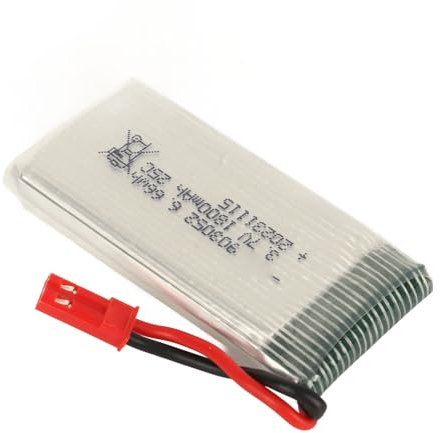 Syrisora Batterie au lithium 3,7 V 1 800 mAh 25 C pour X5SW RC Quadcopter Drone Hélicoptère 903052 Batterie avec prise rouge JST