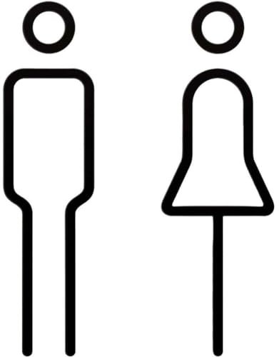 Bemvp Unisex-toilettenschild, Schwarzes Wc-Schild, Acryl, Badezimmertür, Wandaufkleber, Wc-Halter, Beschilderungstafel
