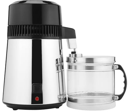 Wasser-Destilliergerät Edelstahl Wasserdestillierer,Wasserdestilliergerät Wasserfilter,Reines Wasser Distiller Filter,Wasser Distiller Purifier,Tragbar Wasser Destilliergerät mit Sammelkanne (Schwarz)