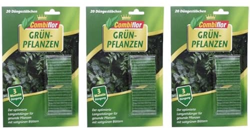 3 Packungen Düngestäbchen für Grünpflanzen - Selbstauflösende Stäbchen mit Spezialdünger für vielfältige Pflanzen, unterstützt Wurzel-, Blatt- und Triebwachstum, fördert Gesundheit und Farbe.