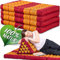 Namasdee Klappmatratze 200x80x8cm mit 100% natürlicher Kapokfüllung (Rot/Gelb)