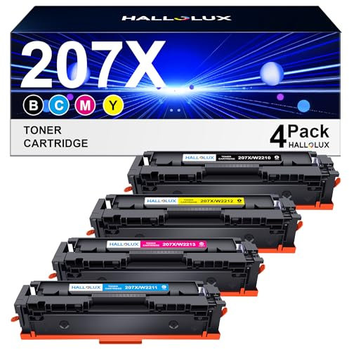 HALLOLUX 207X 207A Toner Set Kompatibel für HP Color Laserjet Pro MFP M283fdw Toner, 207X Multipack für M255dw M282nw M283fdn M255nw W2210X W2211X W2212X W2213X (Schwarz Cyan Gelb Magenta)