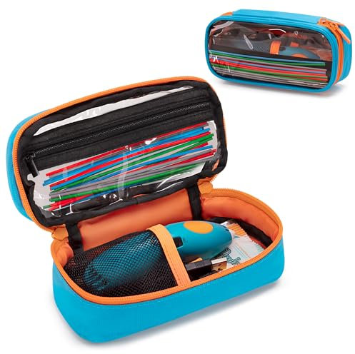 YARWO 3D Druckstifte Tasche Kompatibel mit 3Doodler Start+ Essentials (2024), SCRIB3D P1 3D Druckstift, Tragetasche mit durchsichtigem Deckel für 3D- Drucker Filament- Minen USB Ladegerät (Nur Tasche)