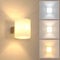 Toolight Wandleuchte Innen Holz, 12W E27 Wandlampe Holz mit Dreifarben-Glühbirne, Modern Industrial Glas Wandbeleuchtung Innen für Schlafzimmer Treppe Flur Wohnzimmer, 3000K/4500K/6500K