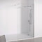 BELLOBATH - Mampara de ducha frontal panel fijo - Transparente - Cristal templado 8 mm Antical en ambas caras - Perfilería Cromo - Ancho adaptable 100-102 cm - Alto 195 cm