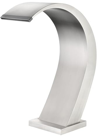 Mice - Cascata da piscina/rubinetteria esterna/doccia a cascata per circuito SPA/design curvo alla moda per interni ed esterni in acciaio inox S316/acciaio spazzolato