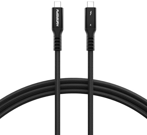 HYairspy Thunderbolt 4 Cable USB 4 Cable 2m - 40Gbps & 240W Fast Charge, 5A Braided USB-C to C with 8K@60Hz - Compatible MacBook, iPhone 16/15, iPad, SSD, Docking, eGPU