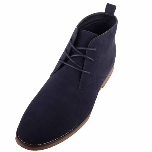 ABSOLUTE FOOTWEAR Chelsea - Botines informales con cordones de ante para hombre, azul marino, 42 EU