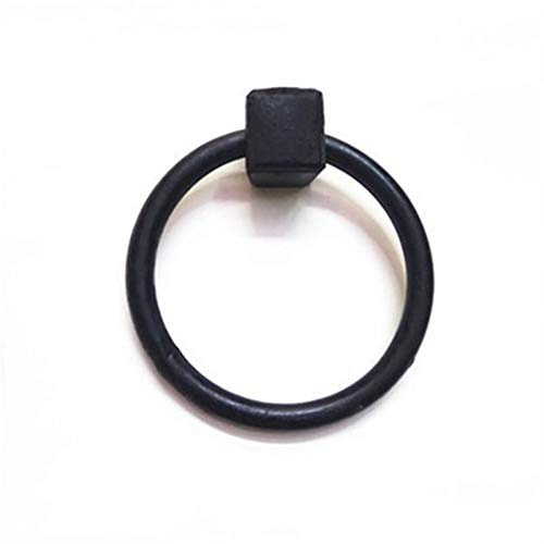 KFXYSM Haustür Türklopfer,Türklopfer Gusseisen Antike Türklopfer Pull Hand Tür Hoop Griff Old Elm Tür Eisen Türklopfer erhöhen Eindickung Eisenring(Black,Big)