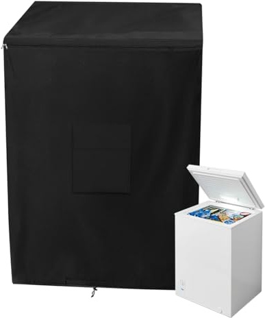 Outdoor Freezer Cover Waterproof All-Season Wrap | Oxford Fabric Chest Freezer Dust Protector for 7.0 Cubic Feet Equipment Beverage Container Homeowners