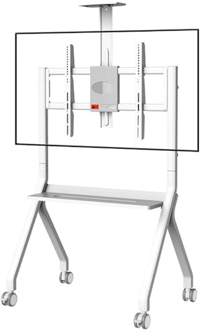 Smart Board Stand for 42-75 Inch Smart Whiteboard, Floor TV Stand with Lockable Wheels, Versatile Design for Office, Classroom, or Home Use
