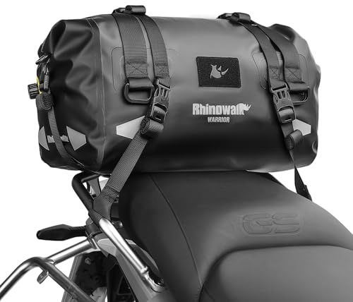 Rhinowalk Motorrad Hecktasche 20L,100% wasserdichte Satteltasche | mit Rolltop-Magnetverschluss, als Rucksack tragbar