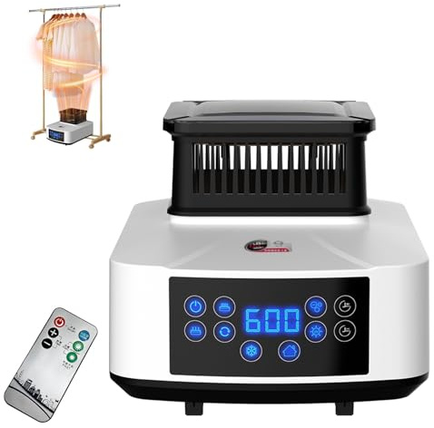 2200W Portable Electric Clothes Dryer with Remote Control - Compact Mini Tumble Drying Machine with 4 Timer Settings, Touch Screen, Overheat Protection for Home, Travel, Hotel Use