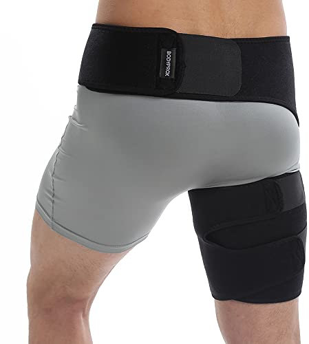 Bodyprox Groin Wrap, verstellbare Unterstützung für Hüftschmerzen, Griffe, Oberschenkel und Ischiasnerv