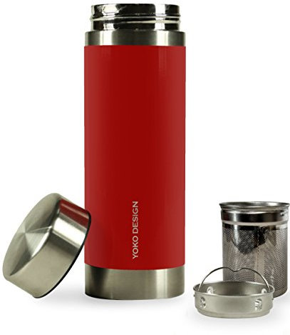YOKO DESIGN - THEIERE Isotherme LIBERTEA 350 ML Rouge ET INOX