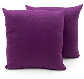 BIANCHERIAWEB Coppia Cuscini Arredo Imbottiti Tessuto Ottoman in Tinta Unita Colore Viola 38 60x60 Viola 38
