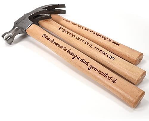Martillo personalizado | Diseñe un regalo realmente único | Grabado con láser | Excelente idea de regalo para el Día de San Valentín, Día del Padre, cumpleaños y aniversario