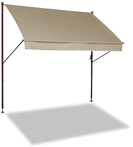 Angerer Freizeitmöbel GmbH Klemmmarkise Style - Markise für Sonnenschutz - Montage ohne Bohren und Dübeln - ideale Balkonmarkise für Mietwohnungen (Natur, 250 cm)