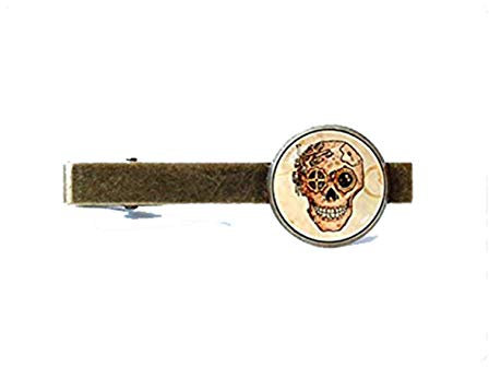 Bloody devil Pince à cravate en forme de tête de mort - Cadeau steampunk pour homme - Bijou steampunk - Bijou de style steampunk - Cadeau d'amour