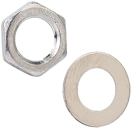 Fafeims 5 Pcs Metal Electric Guitar Hex Nut Washers Bass Guitar Nuts Pad Bass Guitar Jack Socket Parts (M8)