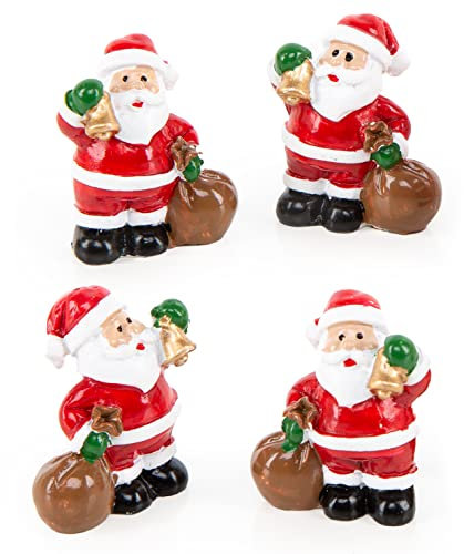 Logbuch-Verlag 4 mini Nikolaus Weihnachtsmann Figuren 3,5 cm Geschenk klein für Kinder & Erwachsene
