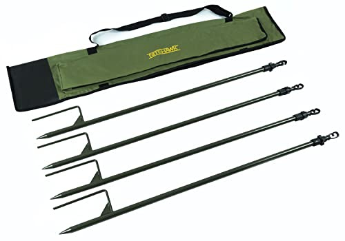 NITEHAWK Set of 4 Steel Telescopic Hunting/Shooting Hide Poles with Luxury Carry Bag