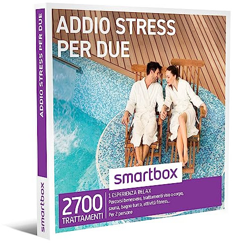 Smartbox - Cofanetto Regalo per Uomo o Donna - Addio Stress per Due - Idee Regalo Originale - 1 Esperienza Relax per 2 Persone