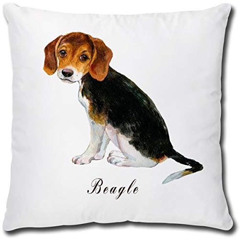 TRIOSK Kissen Hundemotiv lustig mit Spruch Hund Beagle Dekokissen Geschenk für Hundebesitzer Hundeliebhaber Frauen Mädchen Kinder Zierkissen 40x40