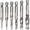 Saipor 6-teiliges Kombi-Bohrer- und Gewindebohrer-Set (M3-M10) HSS 1/4 Zoll Sechskantschaft metrischer Senker Gewindebohrer für Holz, Kunststoff, Aluminium, Kupfer