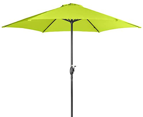 Doppler Derby Basic Lift NEO Grand parasol rond pour le jardin avec manivelle, imperméable, env. 300 cm, vert pomme
